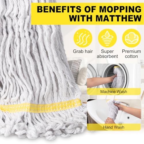 KeFanta 3 Pack Heavy Duty Cotton Mop Head Refill