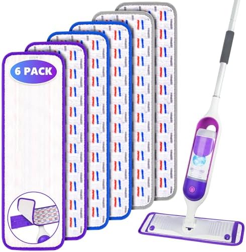 UMAYCOOL 6 Pack Reusable Swiffer Power Mop Pads Refills