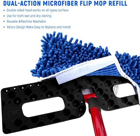 Kingmix 4 Pack Microfiber Flip Mop Refills