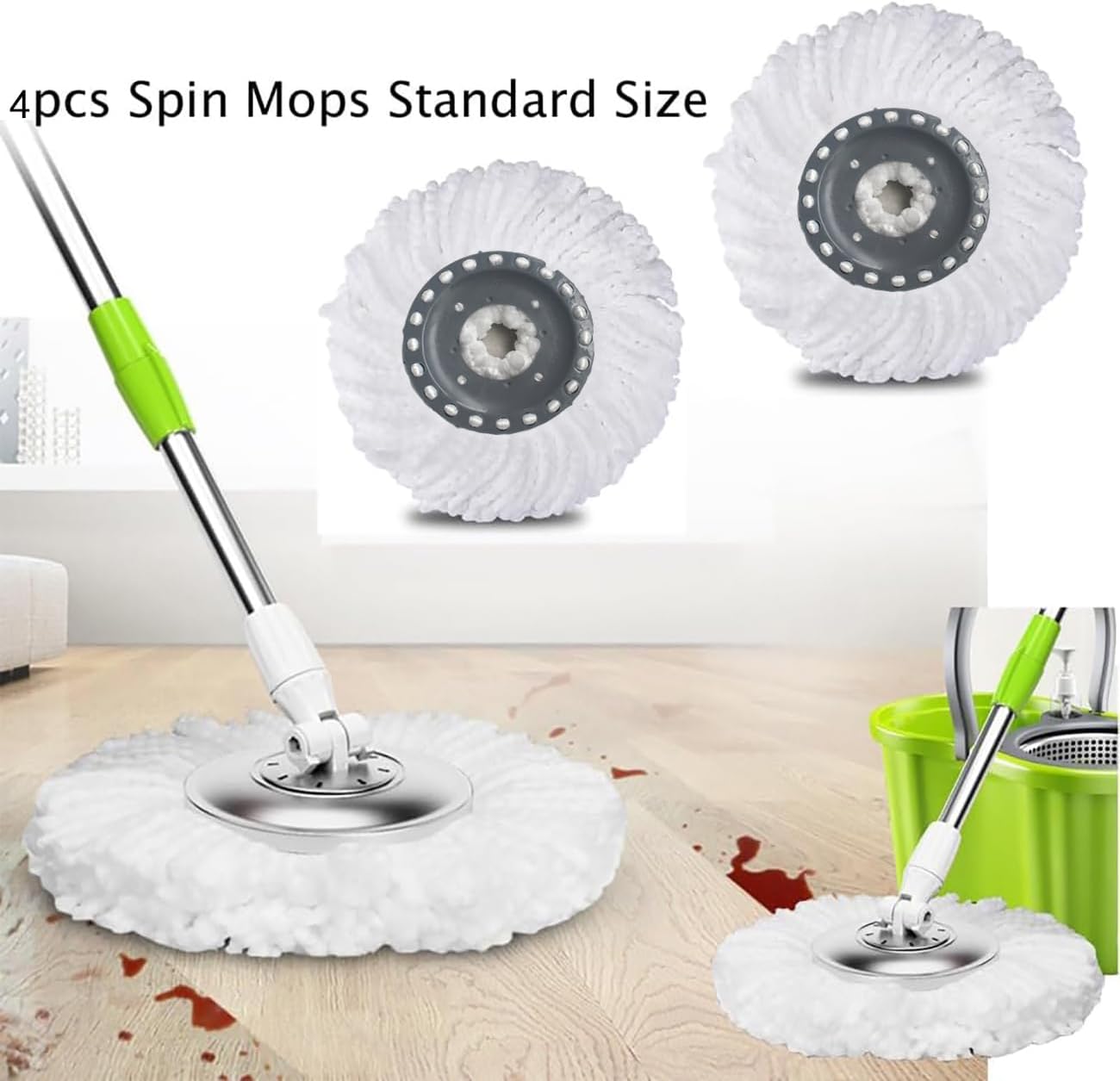YWSHF Spin Mop Heads Replacement 4 Pack