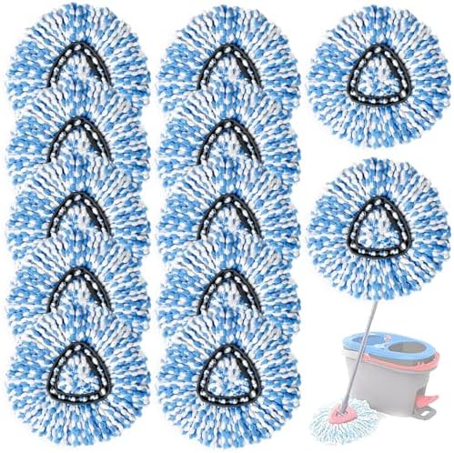 12 Pack Spin Mop Replacement Heads for RinseClean 2-Tank System