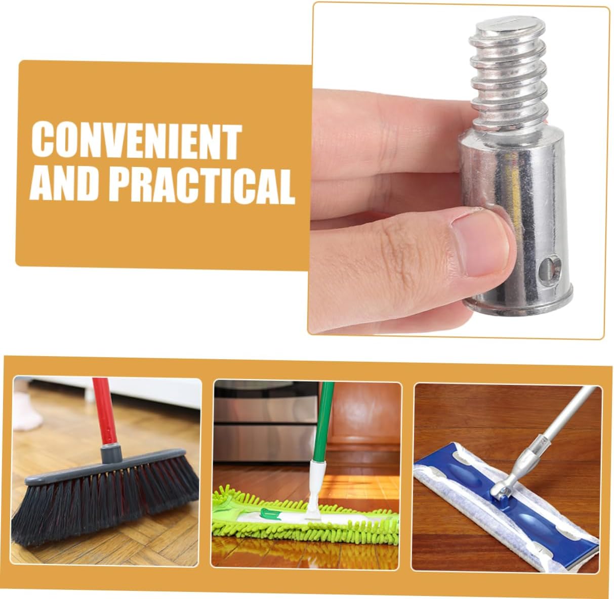 10pcs Threaded Extension Pole Adapter for Broom Handles