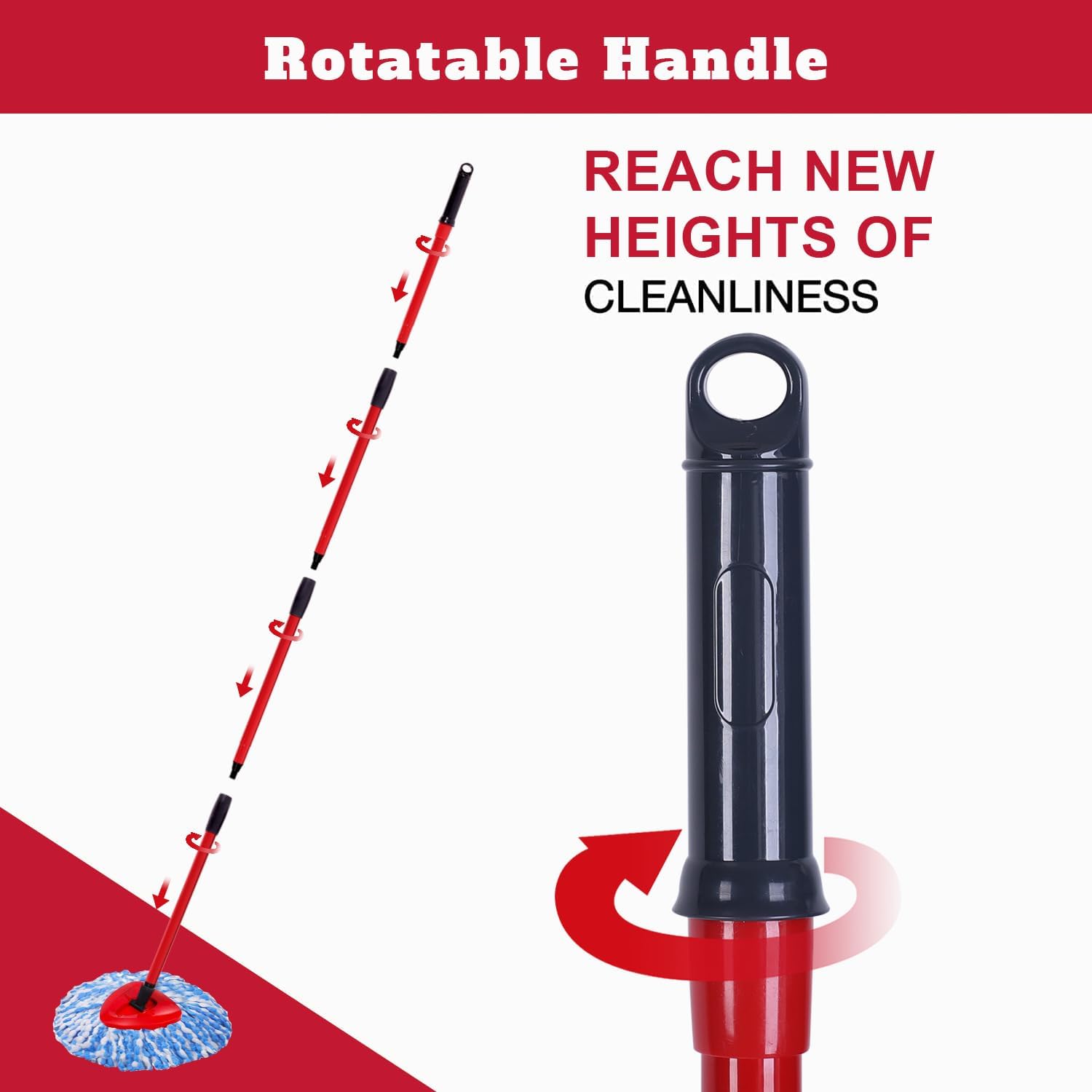 4-Pack Spin Mop Heads for Oceda RinseClean 2-Tank System