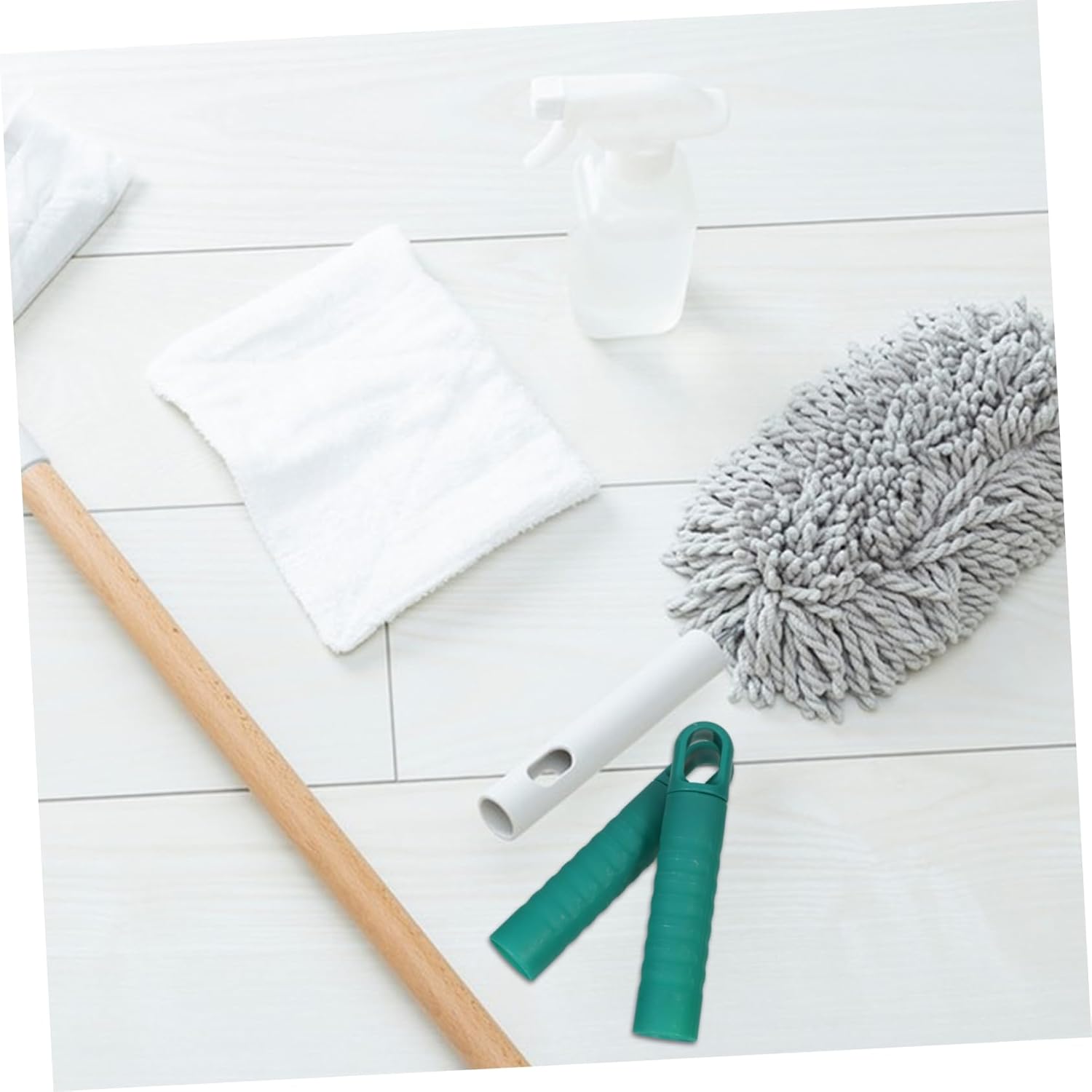 2pcs Non-Slip Mop Handle with Hanging Hole for Broom and Dustpan