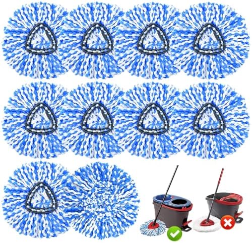 10 Pack Jobvert Mop Heads for O-Cedar RinseClean 2-Tank System