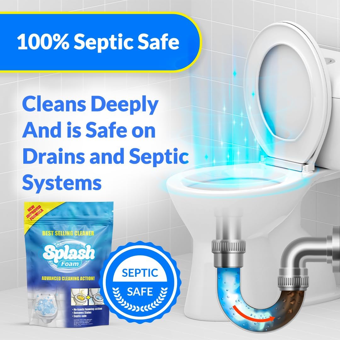 Splash Foam Toilet Cleaner Self Activating Powder
