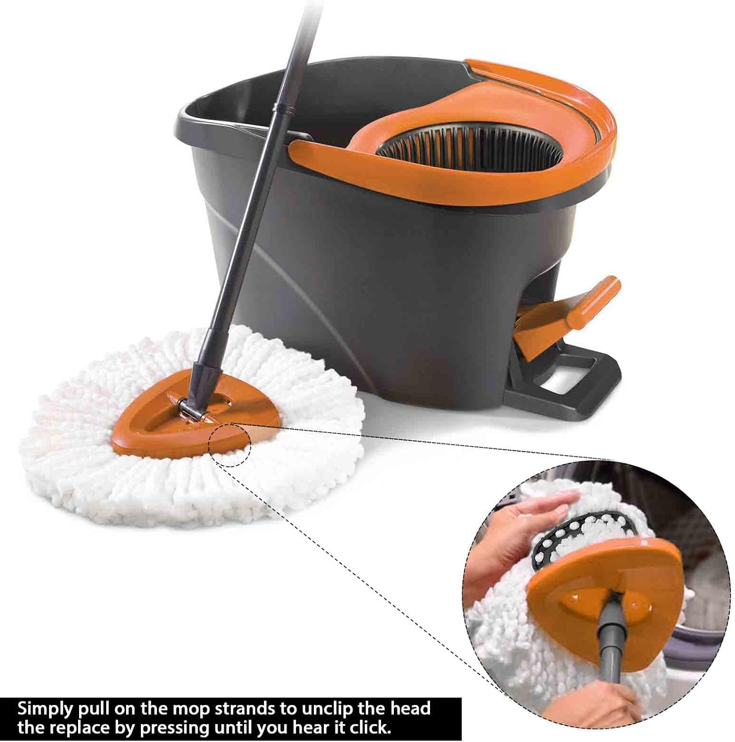 8Pack Microfiber Spin Mop Replacement Heads White