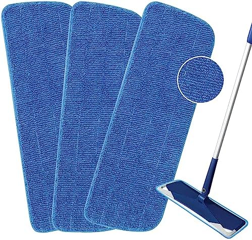 3 Pack Microfiber Mop Pads for Wet Dry Mop Replacement