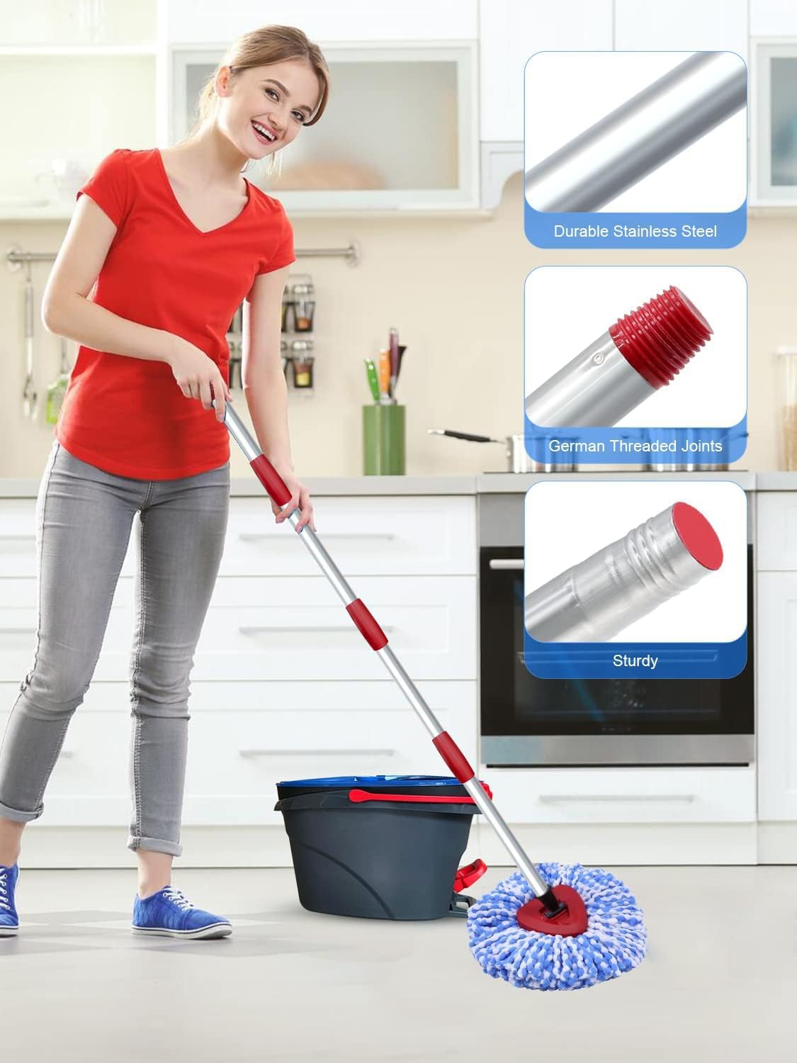 Bublador Spin Mop Replacement Heads for Ocedar 2-Tank System