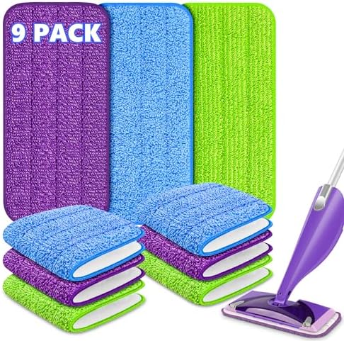 ILAVCOOL 9 Pack Reusable Mop Pads for Swiffer WetJet