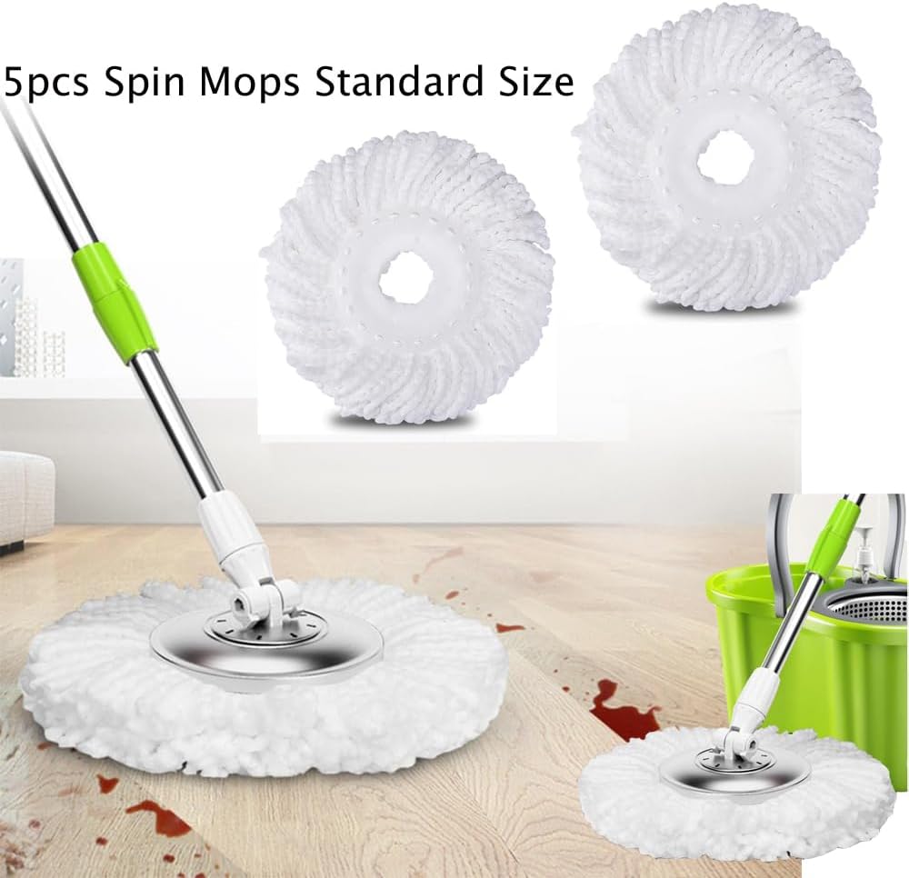 YWSHF 5 Pack Spin Mop Head Replacement Universal for 360 Systems