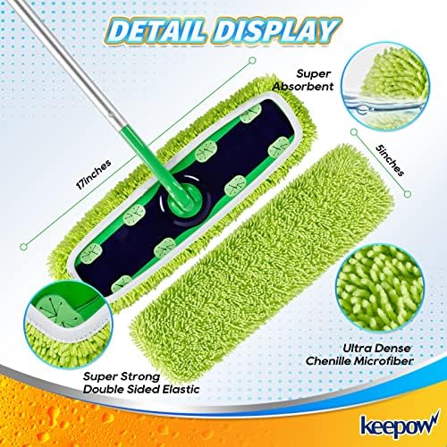 KEEPOW Reusable XL Wet Pads Refills for Swiffer XL Mop