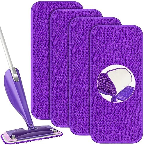 PAPCLEAN Reusable Mop Pads - 4 Pack Purple for Swiffer WetJet 1