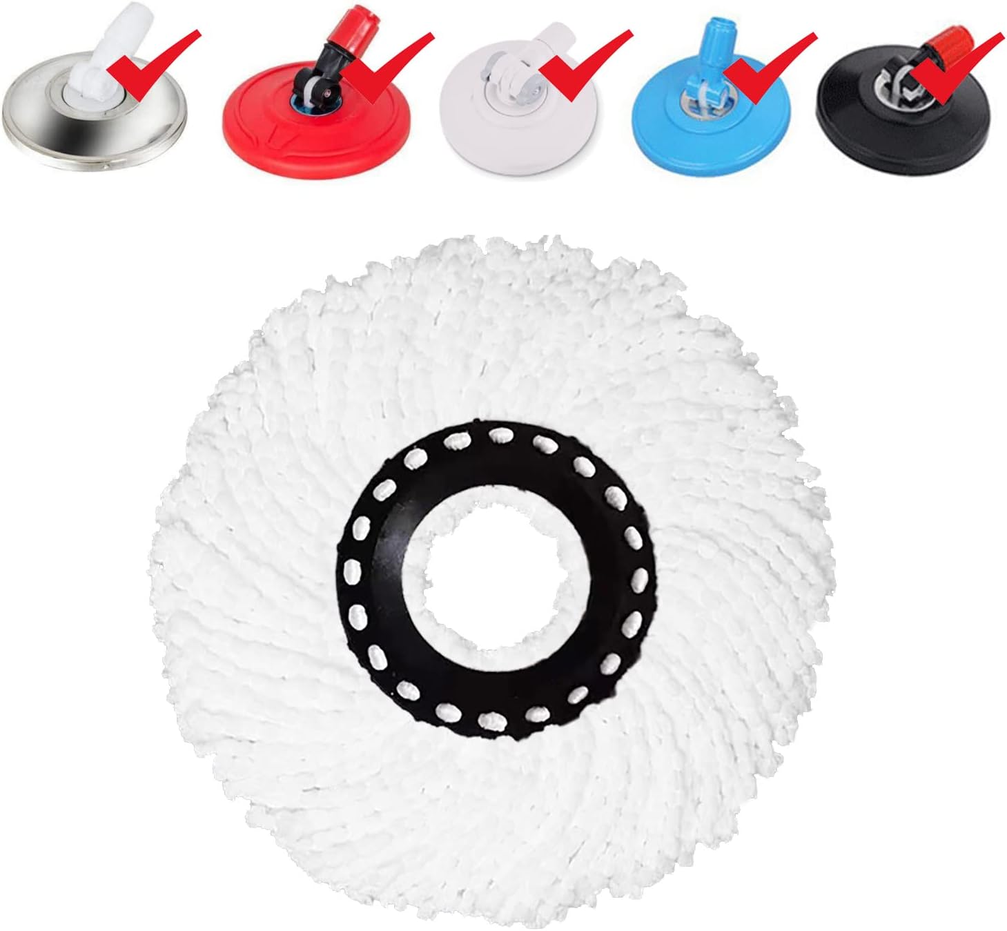4 Pack Spin Mop Heads for 360 Mop Reusable Microfiber Refills