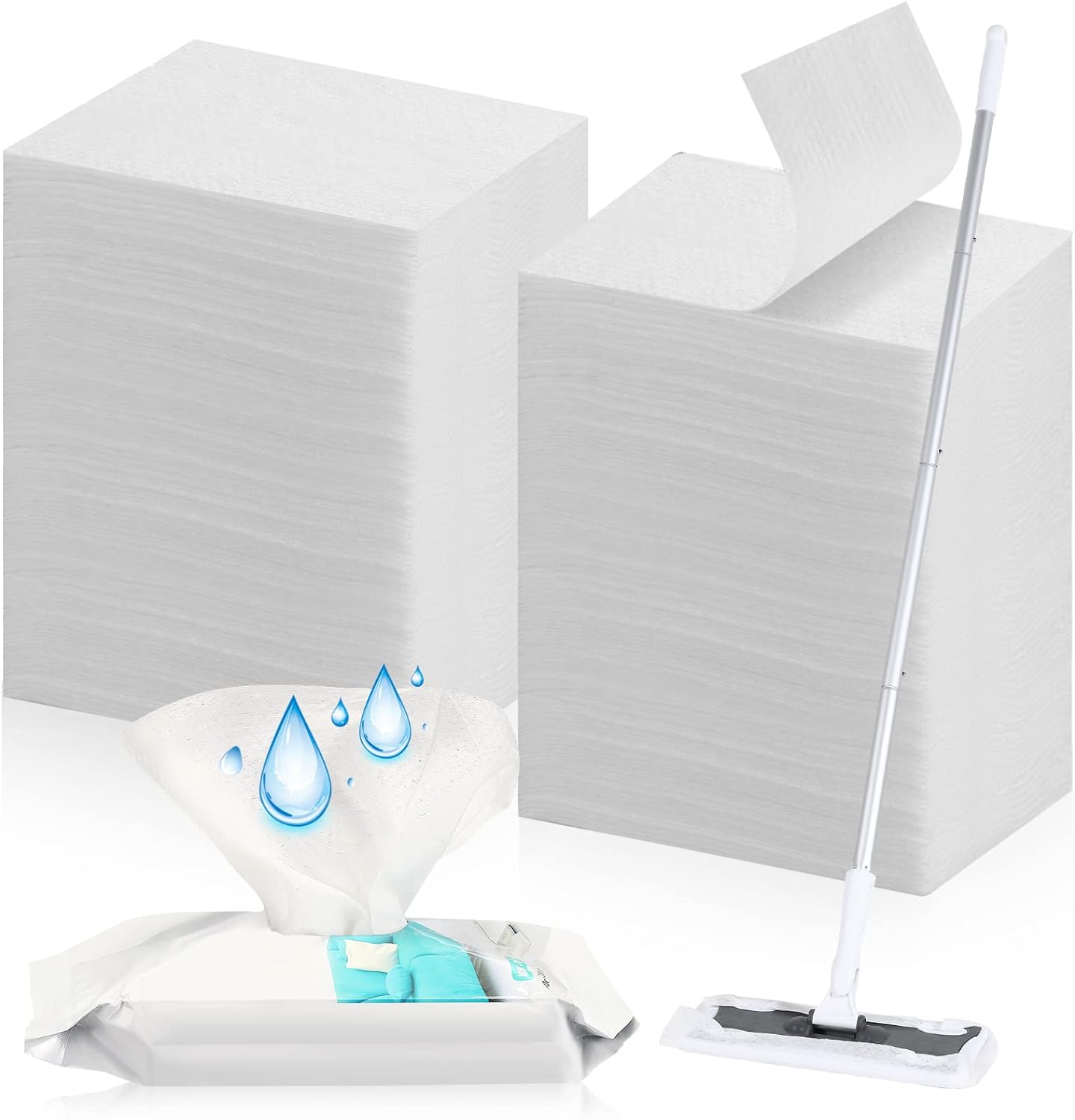 Peryiter 300 Pcs Wet Mop Pads Refills for Floor Cleaning