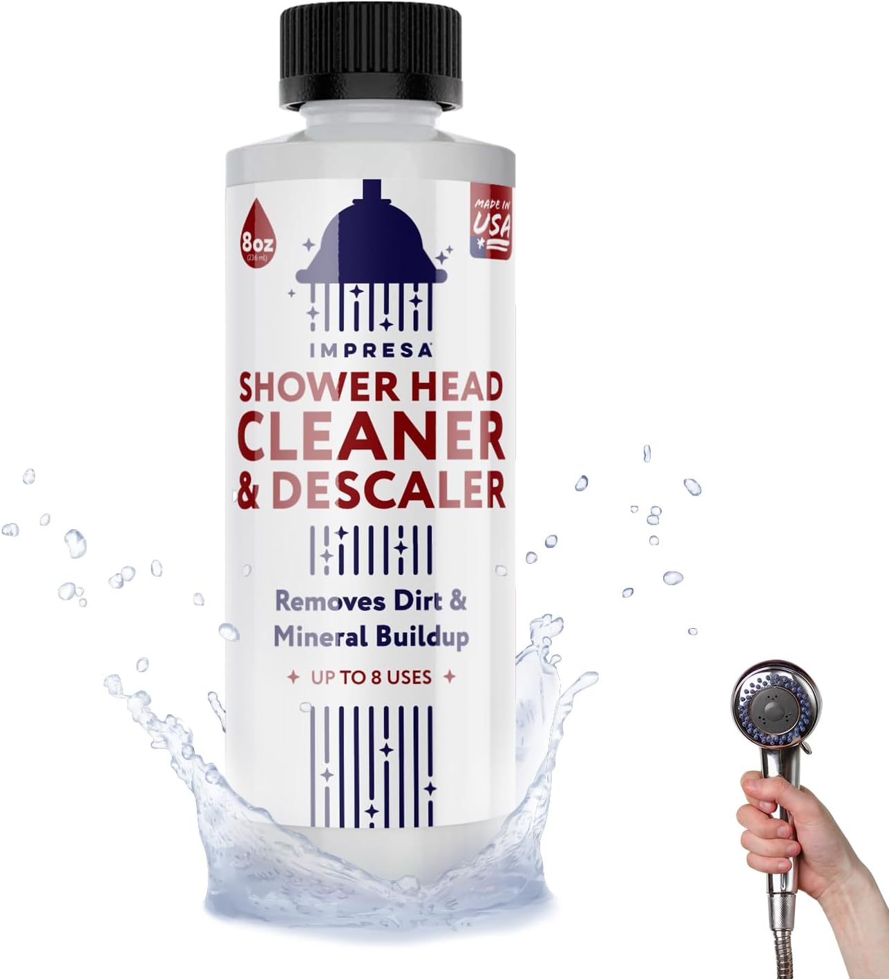 IMPRESA 8 oz Hard Water Cleaner - Limescale Remover for Shower Heads