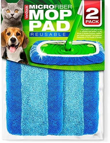 VanDuck Reusable Heavy Duty Mop Pads 2 Pack - Swiffer Compatible