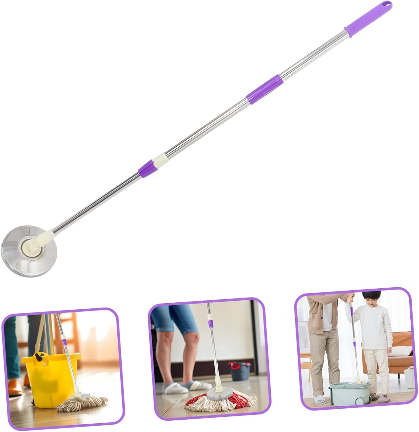 Rotating Mop Handle with Pole for Easy Floor Cleaning