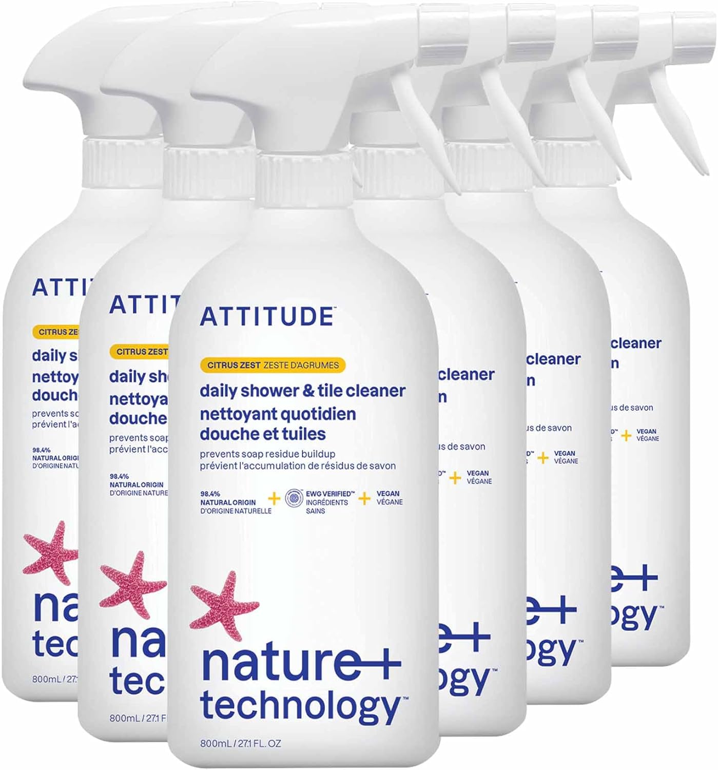 ATTITUDE Multipurpose Bathroom Cleaner 271 Fl Oz Pack of 6