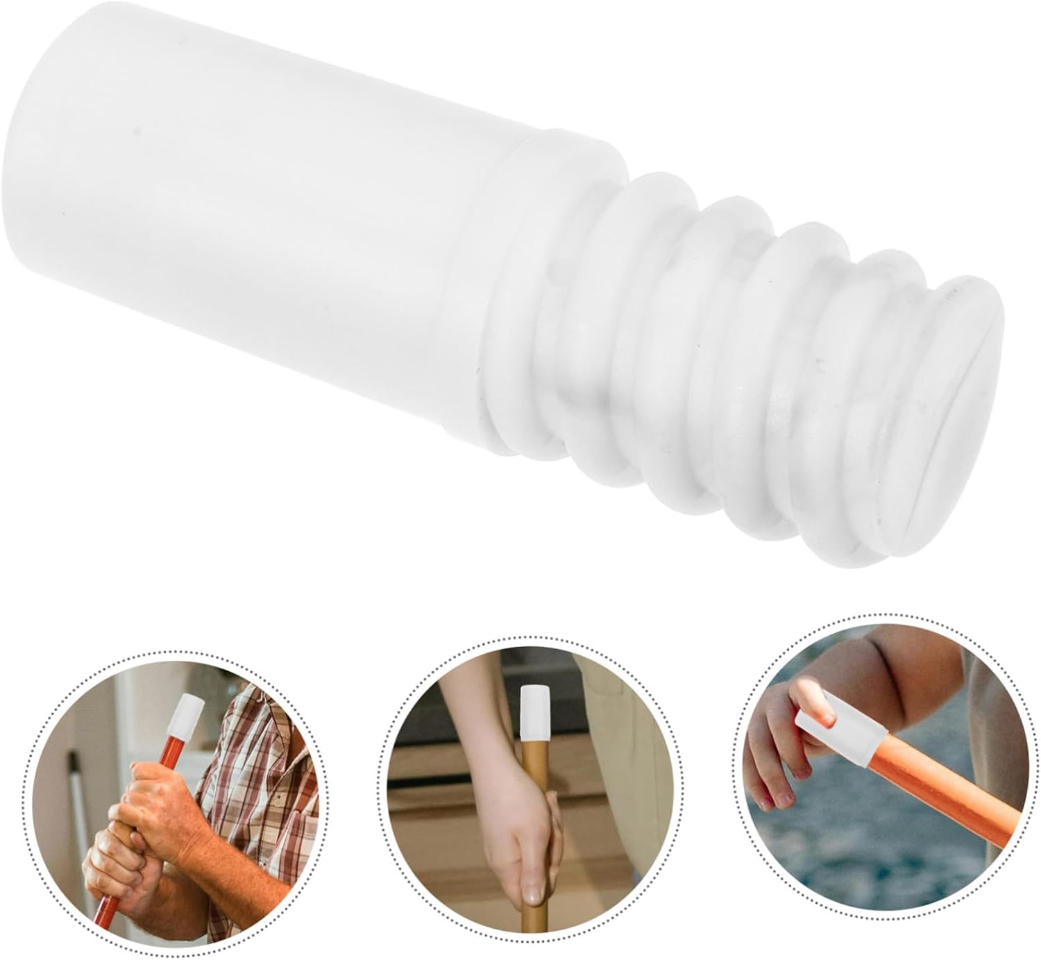 Ipetboom 4pc Mop Pole Adapter Kit Plastic Threaded Tips for Extension