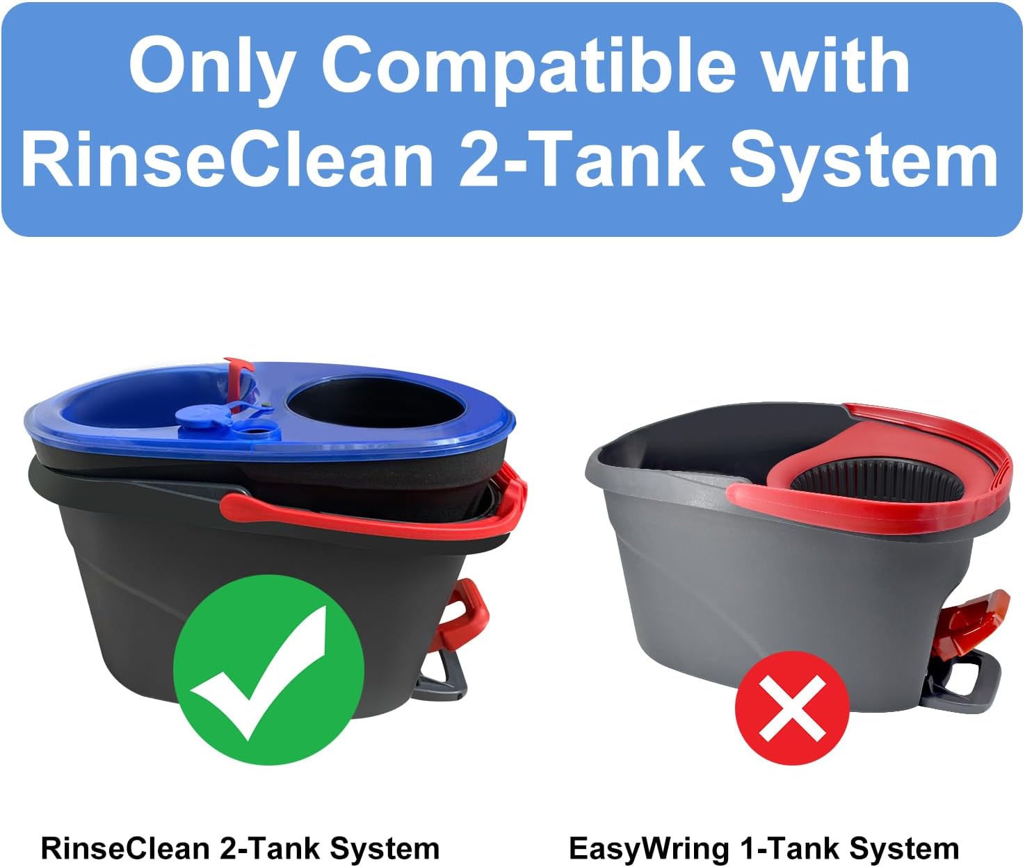 DLAIMI 5 Pack Mop Heads Replacements for Ocedar RinseClean 2-Tank System
