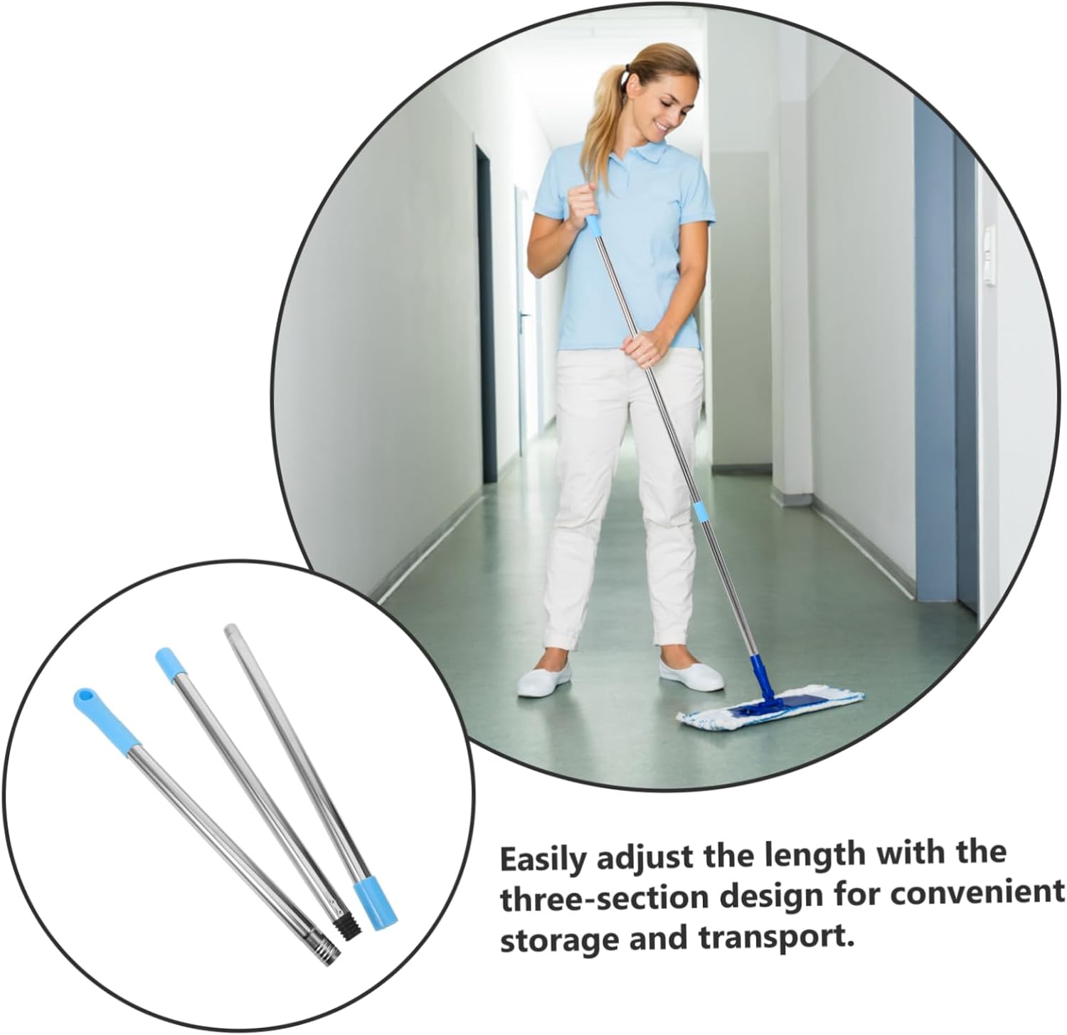 Cedar Mop Handle Replacement Extendable Telescopic Pole
