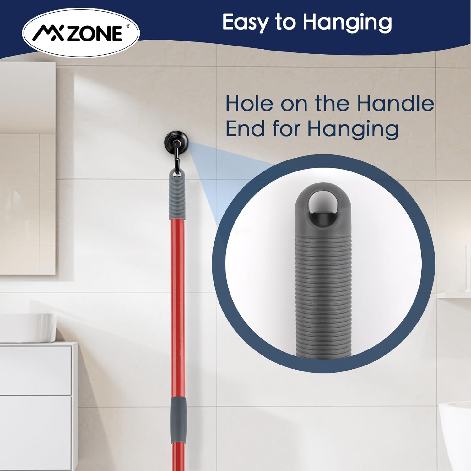 MXZONE Spin Mop Handle Replacement 4-Section Adjustable