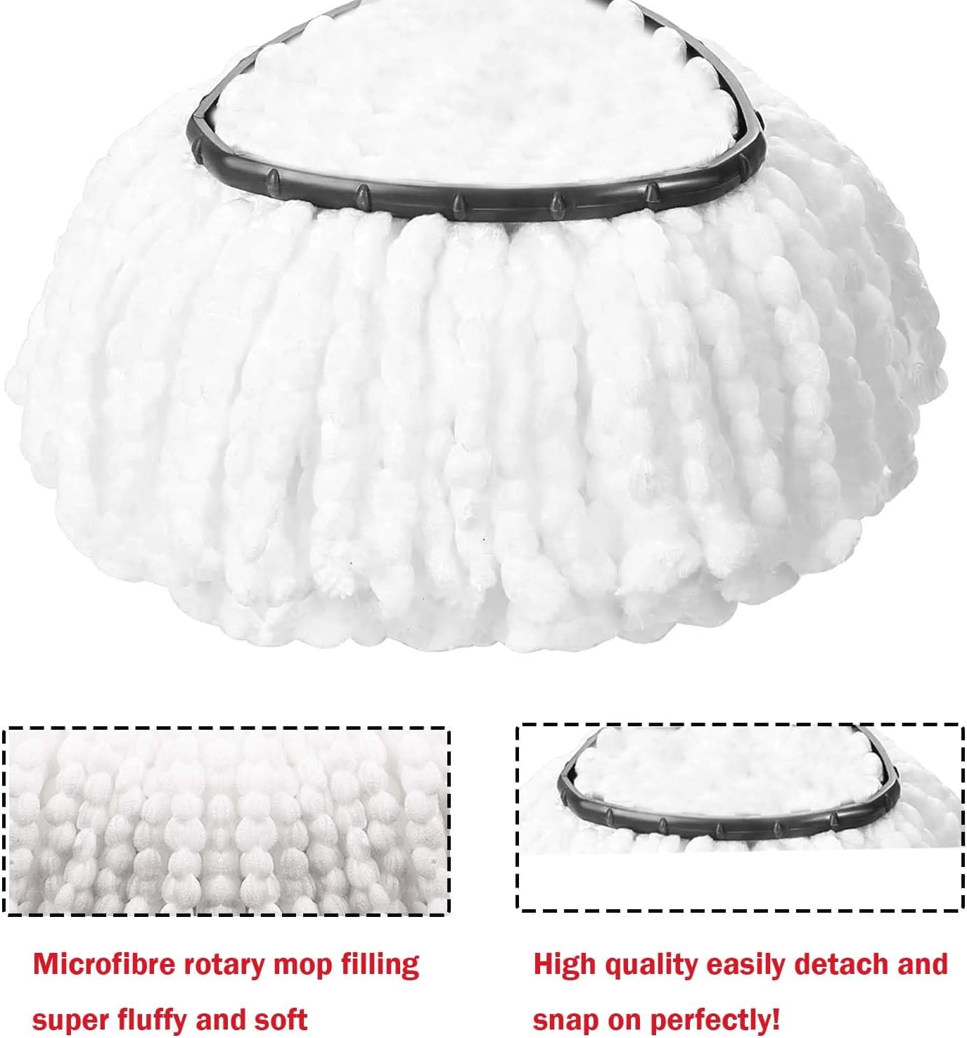 FOOKCIAN Spin Mop Refill Head - Microfiber Deep Clean Machine Washable