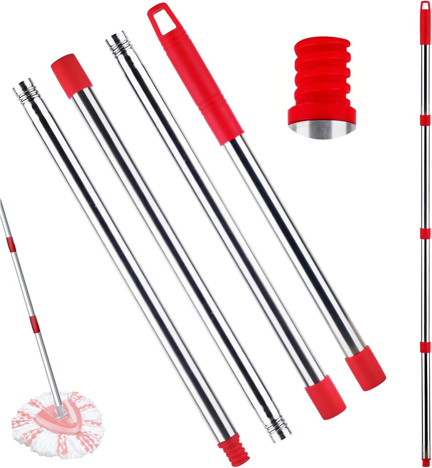 Sgizoku 4-Section 58 Spin Mop Handle Replacement 1