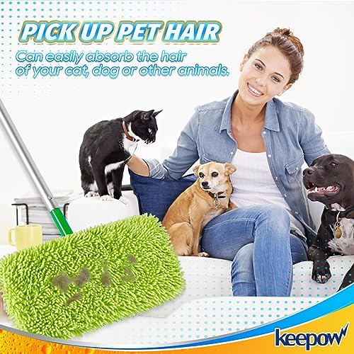 KEEPOW Reusable Microfiber Mop Pads 8 Pack