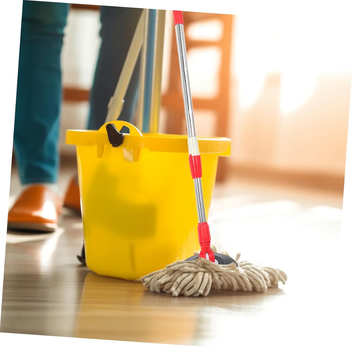 CALLARON Mop Pole with Rotating Handle for Efficient Floor Cleaning
