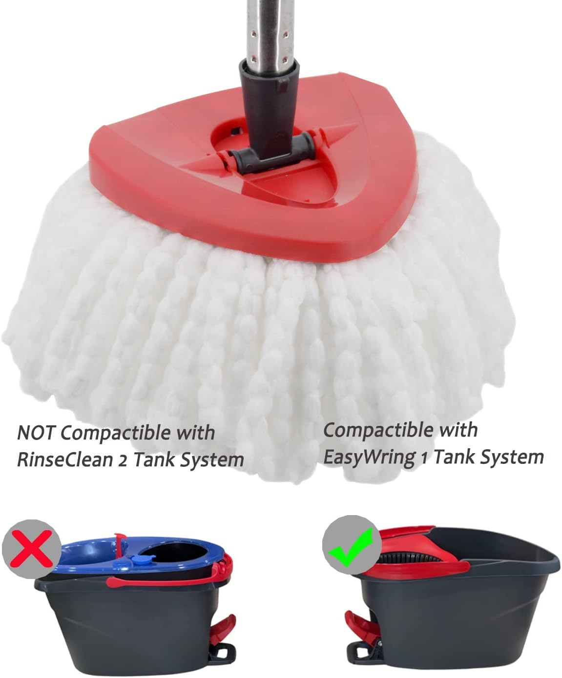 4 Pack Spin Mop Replacement Heads Microfiber
