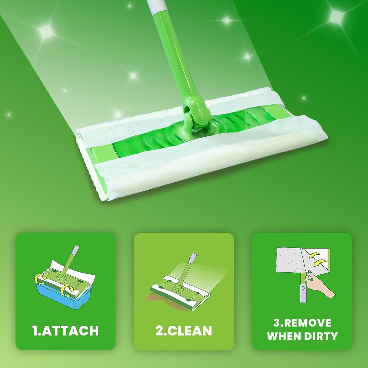 DXSAGVY Upgraded Wet Mop Pads 64 Count Refill