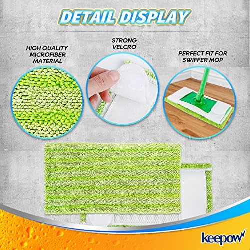KEEPOW Reusable Mop Pads for Swiffer Sweeper Mop 6 Pack 1