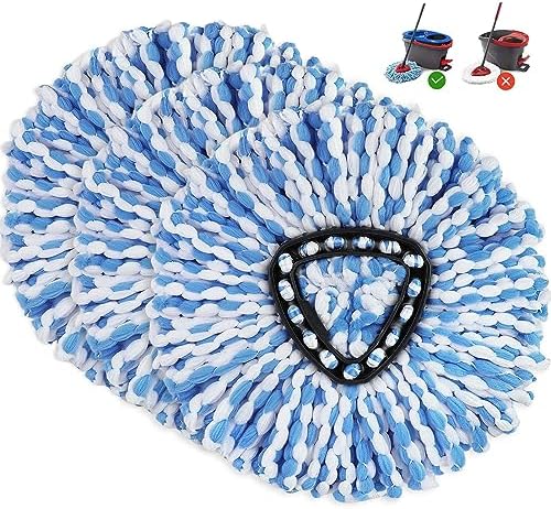 3 Pack Microfiber Mop Heads for O-Ceda RinseClean Spin Mop 1