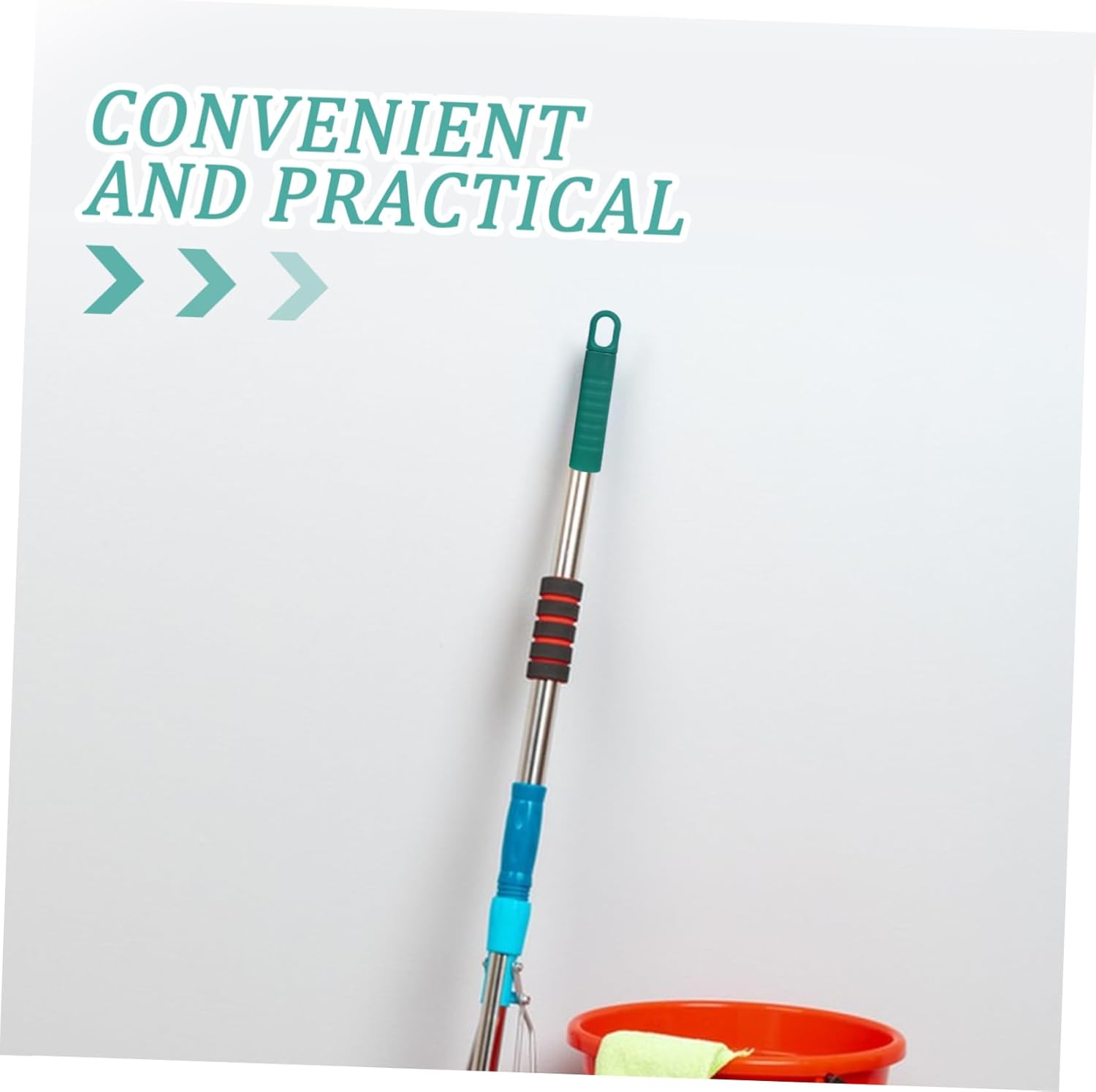 2pcs Non-Slip Mop Handle with Hanging Hole for Broom and Dustpan