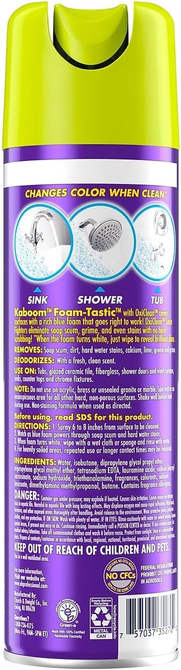 Kaboom 5703700071CT Foamtastic Bathroom Cleaner 19 oz 8Carton