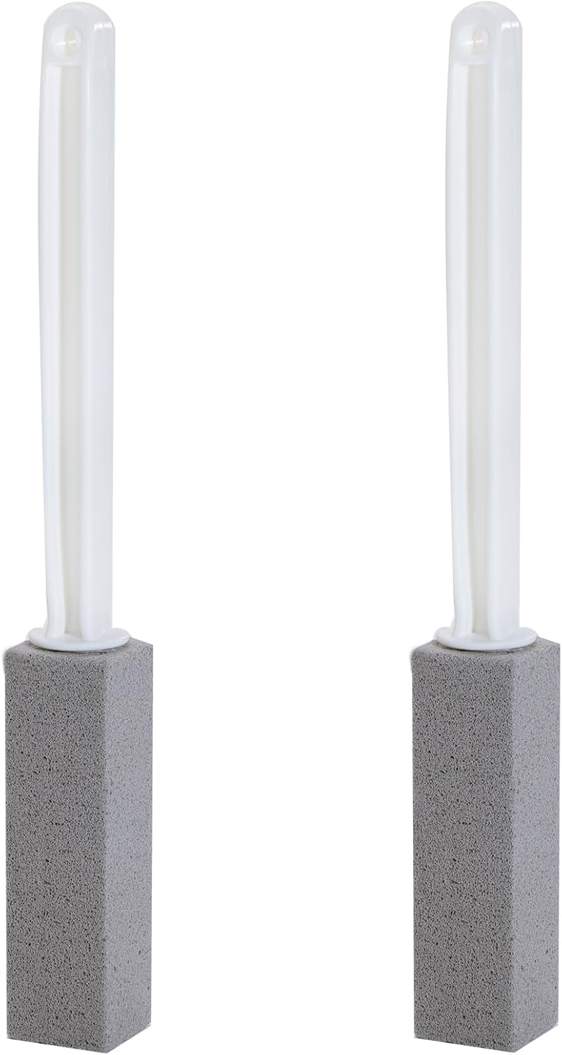 2 Packs Pumice Stones with Long Handles for Toilet and More
