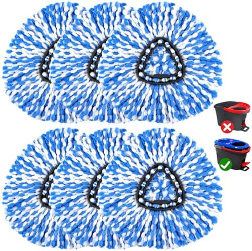 GLIMGLINT Spin Mop Replacement Heads 6 Pack
