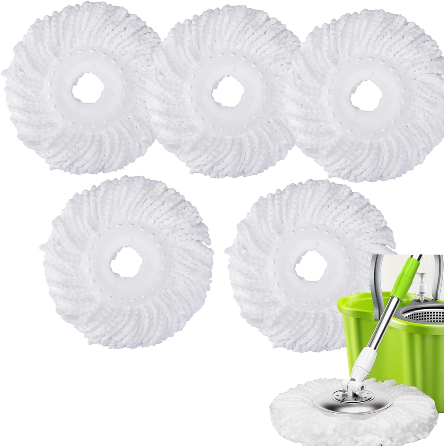 YWSHF 5 Pack Spin Mop Head Replacement Universal for 360 Systems