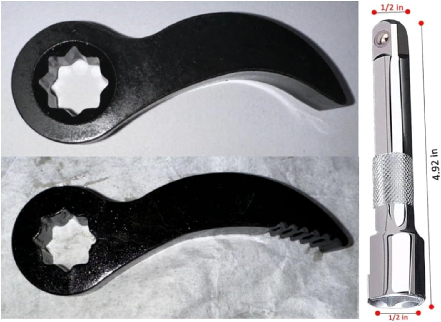 3Pcs Adjustable Pry Bar Wrench Adapter Tool
