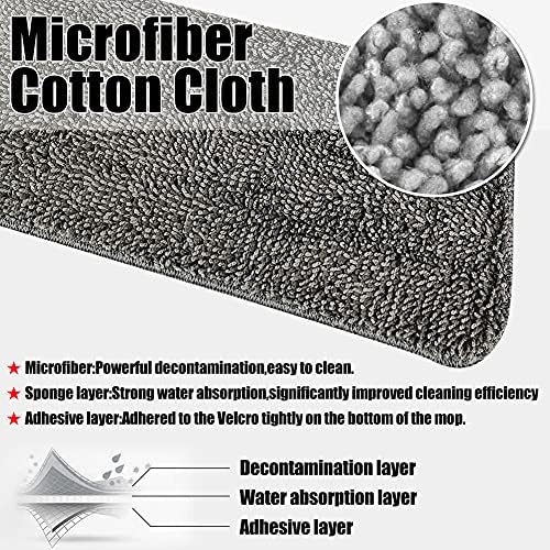 6 Pack Microfiber Spray Mop Heads - Dark Gray