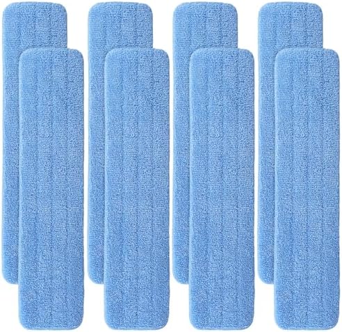 BeiLan 24 Microfiber Mop Pad Refills - 8 Pack Reusable Wet Dry Cleaning Pads