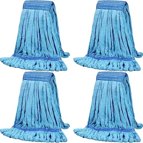 Lallisa 4 Pcs Commercial Mop Head Refill - Medium Weight Blue