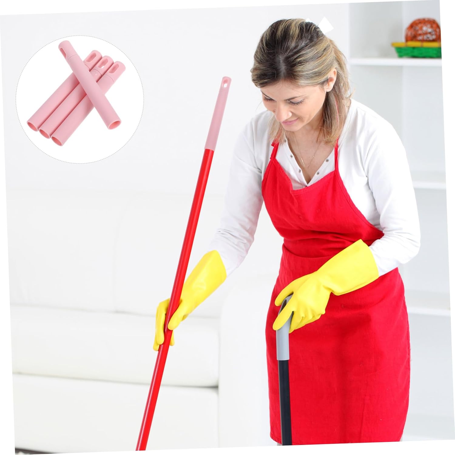 4pcs Mop Handle Replacement with Anti-Slip Design