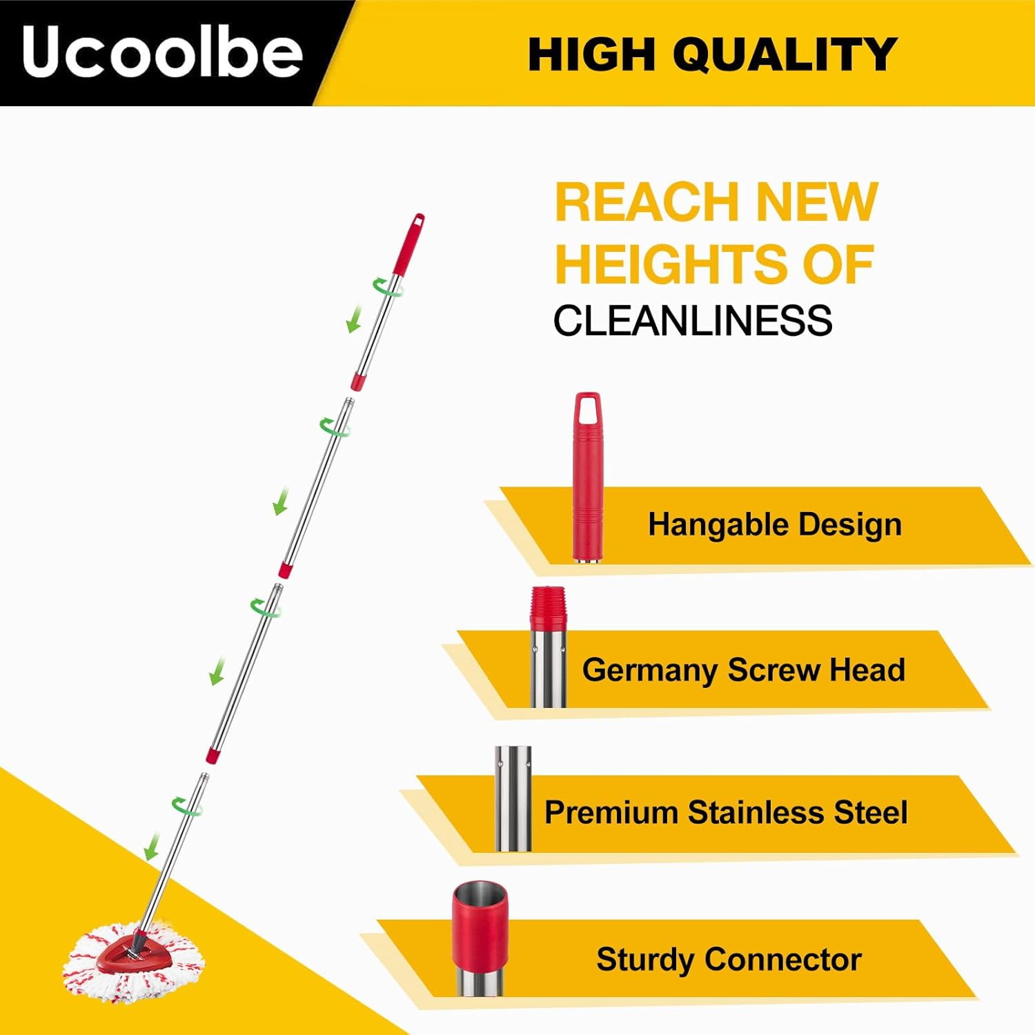 Ucoolbe Spin Mop Replacement Set for O Cedar 1 Tank EasyWring