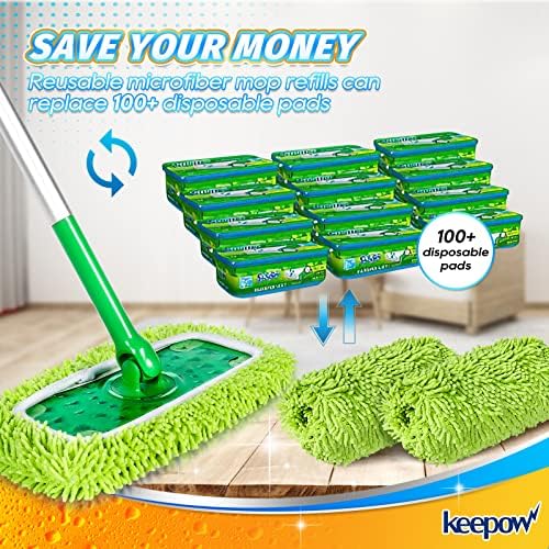 KEEPOW Reusable Mop Pads for Swiffer 6-Pack 1