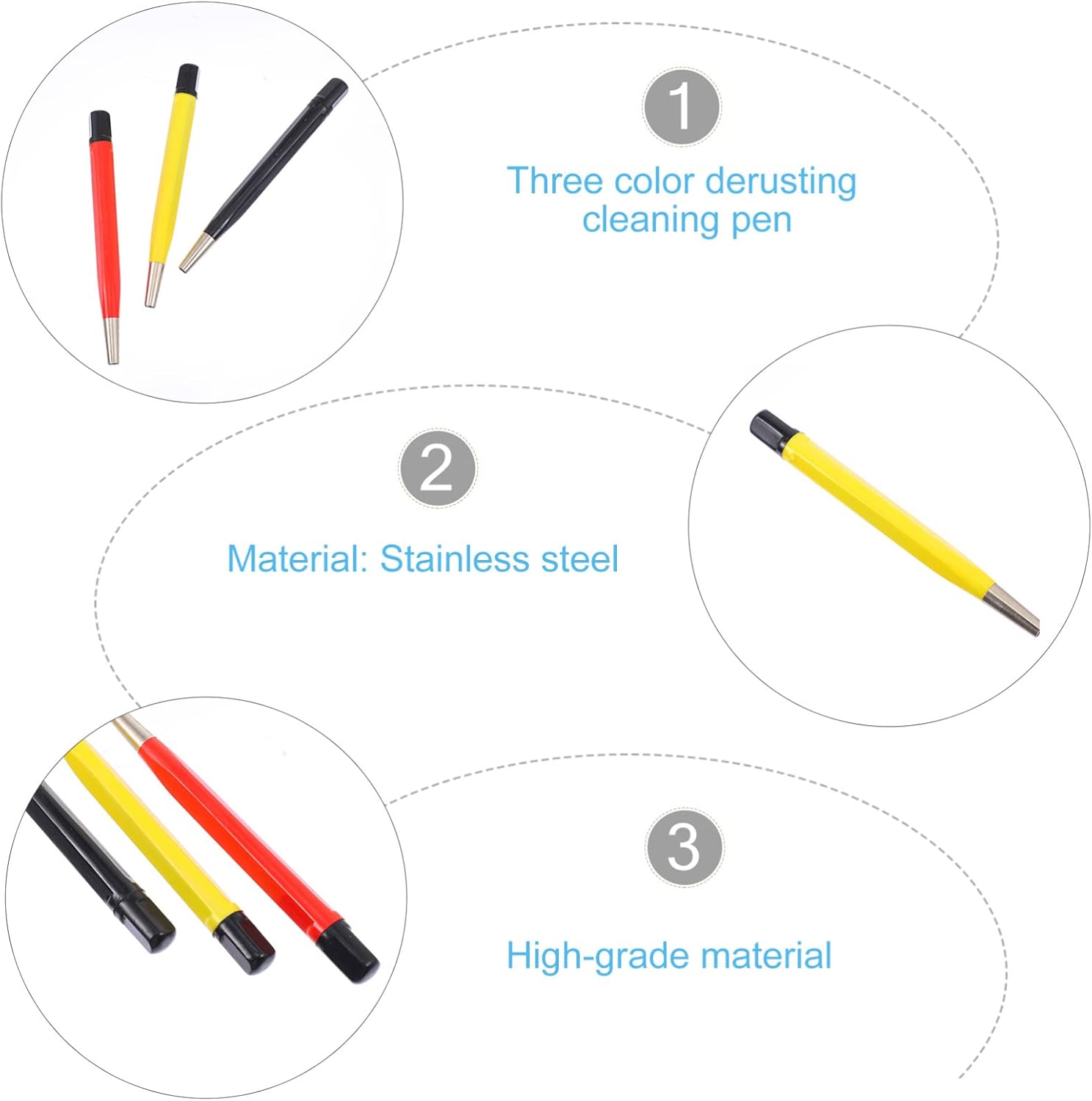 BESPORTBLE 3pcs Rust Remover Cleaning Pen