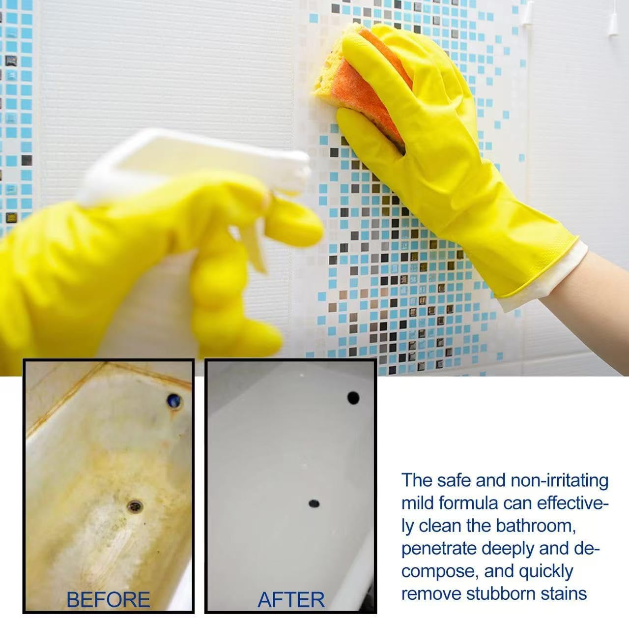 Bathroom Cleaner - Foam Descaler for Glass Tiles and Faucets