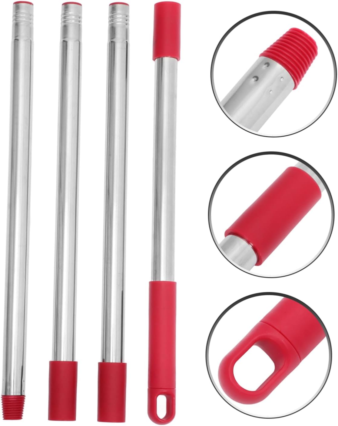 4-Section Stainless Steel Mop Stick Extension Rod